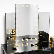 Beautify Large Trifold Hollywood Lighted Makeup Dressing Table Vanity Mirror With 22 Led Ligh Dressing Table Vanity Mirror Trifold Mirror Dressing Table Vanity
