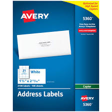 Worldlabel has over 120 free sized blank label templates to select from as well as for labels you bought elsewhere. Avery Address Labels For Copiers 1 1 2 X 2 13 16 2 100 Labels 5360 Avery Com
