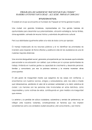 PROGRAMA DE GOBIERNO “BIENESTAR PARA TODOS” RAMIRO ANTONIO NAVIA DIAZ