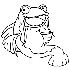 Top 25 fish coloring pages for preschoolers: Catfish Big Grin Coloring Pages Best Place To Color
