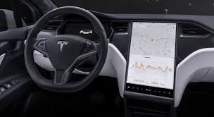 The black interior covers the seats. Model X Tesla Deutschland