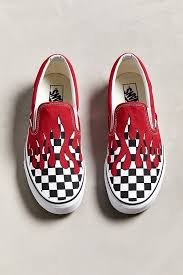 Black And White Custom Vans Slip Ons Vans Slip On Checkerboard Flame Sneaker In 2020 Vans Shoes Fashion Custom Vans Shoes Vans Shoes