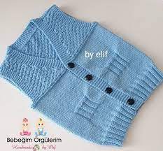 oglan bebeklere tek parca etekten baslanan dikissiz yelek yapilisi nazarca com baby knitting patterns bebek oglanlar
