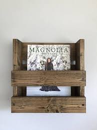 Magazine Holder Rustic Shelf Wall Mounted Rack Office Paper Etsy In 2020 Magazine Display Rack Outside Wall Decor Magazine Display
