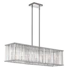 Radionic Hi Tech Aruba 7 Light Polished Chrome Horizontal Crystal Chandelier Aru 306hp Pc The Home Depot Rectangular Chandelier Crystal Chandelier Ceiling Lights