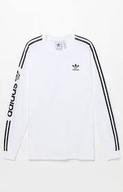 Adidas Black And White Long Sleeve Shirt Graphic Long Sleeve T Shirt Adidas Shirt Mens Shirts Adidas Outfit
