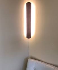 Solid Wood Hover Plank Corner Wall Accent Light Plug In 24 H Lampsusa