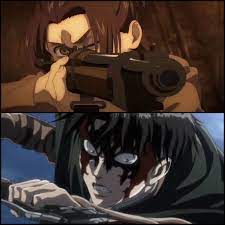 The two most overpowered non-titans in the series. Gabi gets unlimited ammo  and instant reload. Who's winning this fight? : rtitanfolk