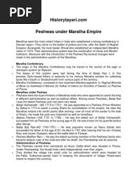 Peshwas Under Maratha Empire | PDF ...