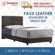 The black leather divan bed base is a slick and contemporary bed base that will elevate your bedroom. Homestar Cheapest Single Faux Leather Divan Bed Shopee Singapore