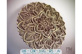 Free 3d layered mandala cut file for cricut and silhouette. M20 Flower Mandala Dxf File Multilayer Mandala Pattern 580214 Laser Engraving Design Bundles In 2020 Mandala Multi Layering Lasercut Design