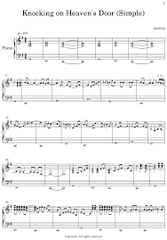 Find your perfect arrangement and access a variety of transpositions so you can print and play instantly, anywhere. Knocking On Heaven S Door Simple Sheet Music For Piano