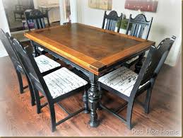 Two Tone Table Revisited Stained Table Two Tone Table Painted Kitchen Tables