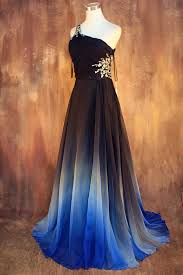 Black And Dark Blue Prom Dress New Arrival Gradient Chiffon Prom Dress Evening Dress Strapless With Pleats Ombre Dress Navy Blue Bridesmaid Gown Prom Dresses 2015 Blue Bridesmaid Gowns Gowns