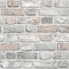 Create a cool interior with our red, grey, white & 3d brick effect designs. Grandeco Vintage House Brick Pattern Wallpaper Faux Effect Textured A28902 Pastel I Want Wallpaper