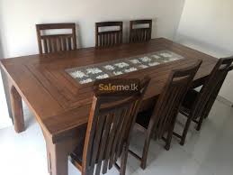 Pair a solid teak wood dining table with chairs made of the same material. Furniture Teak Dining Table With 6 Chairs In Colombo 6 Saleme Lk