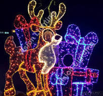 Outdoor Christmas Decoration Landscape 2D Customized Deer Animal Figure  Motif Light