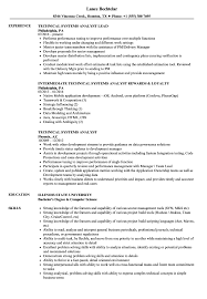 technical systems analyst resume