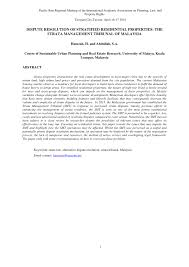 It is now known as act 757. Pdf Dispute Resolution Of Stratified Residential Properties The Strata Management Tribunal Of Malaysia