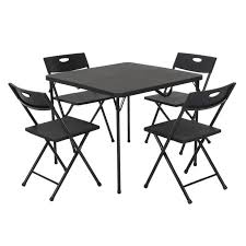 Use is for yourself or make it a play station for kids. Cosco 5 Piece Black Fold In Half Folding Card Table Set Spectacular Home Improvement Auction General Merch Flooring Patio Furniture More K Bid