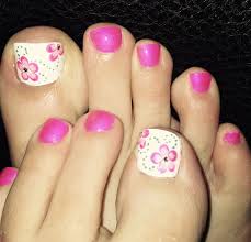 You can connect multiple flowers with stems, and even add little leaves! Pink Toe Nail Designs 22 Fall Toe Nail Art Designs Ideas Design Trends