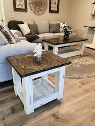Chunky Farmhouse Coffee Table Clean Lines Distressed 48 Inch In 2020 Farm House Living Room Coffee Table Farmhouse Home Decor
