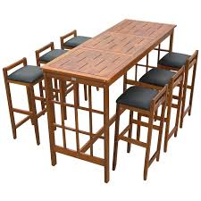 However, besides the height, there's a subtle difference between the two. Homcom 7 Piece Acacia Wood Iconic Prairie School Style Bar Height Dining Set Table 6 Stools Overstock 23052896
