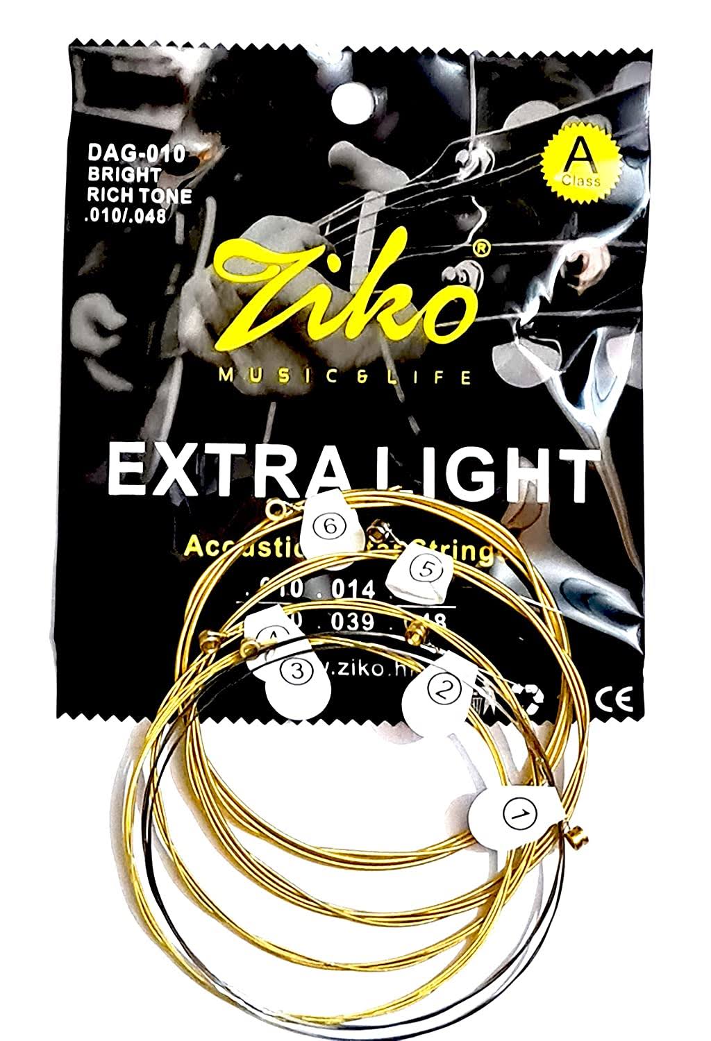 Ziko Guitar Strings For Acoustic Guitar (1 Set of all six) product image