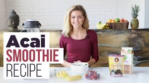 This healthy açaí smoothie bowl takes only five minutes to make and is loaded with health boosting antioxidants, protein and plenty of good fats! Simple Acai Smoothie Recipe Yogiapproved Youtube