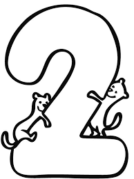Actividades para niños de 2 años. Dibujos Para Colorear Y Pintar Del Numero 2 Para Los Ninos