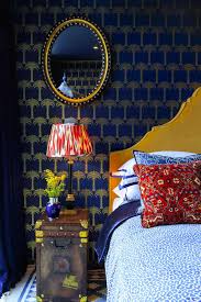 marrakech palm tree navy wallpaper decoralist com funky bedroom funky interior design bedroom vintage
