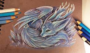 Blue is 'cool' and red is 'warm.' the color of any particular dragon may mean absolutely nothing. Dragon Color Pencil Drawing By Alvia Alcedo 2