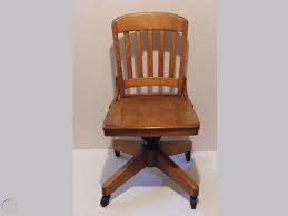 Antique 1920s Wood Rolling Swivel Seat Bankers Lawyers Office Library Desk Chair 1823224741