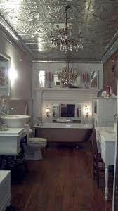 Tin Ceiling In I Want This In Silver People Always Paint Them Ceiling Tiles Bathroom Bathroom Ceiling Tin Ceiling
