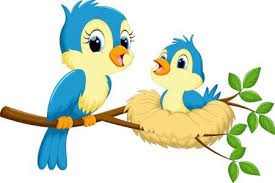 Cartoon Bird On Tree Drawing Mother Bird With Babies Cartoon Clip Art Art Drawings For Kids Cartoon Birds