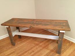 I Made This Bench Cost Of Materials Came To About 30 7 2x4x8 Studs 2 Straight Brackets Stain Paint And Several 2 25 Wood Projects Wood Screws Wood