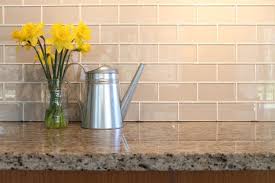 Khaki Glass Subway Tile Trendy Kitchen Backsplash Glass Backsplash Kitchen Kitchen Tiles Backsplash
