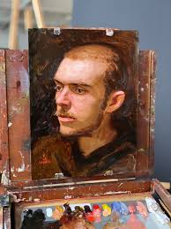 twenty four hours in the life of a madman", self-portrait drawing #55 of  64, made in a single 24 hour session. 2011