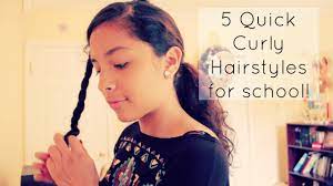 Secure the hair strand using a bobby pin. 5 Quick Curly Hairstyles For School Youtube