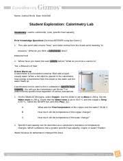 Use the slider to set its mass to 200 g. Calorimetrylabse 1 1 Activity C Calculating Specific Heat Get The Gizmo Ready Click Reset Introduction The Specific Heat Capacity Of A Substance Is Course Hero