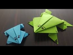 Kagittan Kurbaga Yapimi Youtube Origami Kurbaga Egitimsel Elisleri