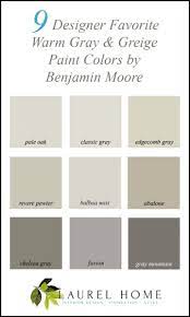 9 designer warm gray greige paint colors Benjamin Moore