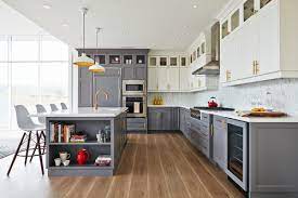 Whitewashed and dark gray two tone kitchen cabinets. Design Inspiration Tips For Two Tone Kitchen Cabinets Hirshfield S