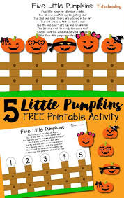 We traded in our apple books for pumpkin books at the library this week so i switched out our apple sensory bin for five little pumpkins. Five Little Pumpkins Printable Activity Halloween Kindergarten Pumpkin Activities Halloween Preschool