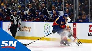 Louis blues of the national hockey league. Vince Dunn Destroys Andrew Mangiapane With Big Hit In Neutral Zone Youtube
