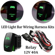 This wiring harness for led off road lights simplifies the installation process of powering various equipment on all automobiles. 12ft Led Light Bar Wiring Harness Kit Fuse Relay On Off 5pin Rocker Switch Green Ebay
