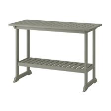 Outdoor console tables are great patio accessories, adding another space to store plants, magazines or other items, and another table top to offer food and drinks to party guests. Bondholmen Console Table Outdoor Grey 111x46 Cm Ikea