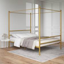 Think velvet and leather upholstery for a cultivated vibe, or go with wood and woven suede for a more if you're down for feeling like you're on the occasional getaway, use a canopy bed instead. Mainstays Metal Canopy Bed Queen Black Walmart Com Walmart Com