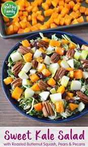 Roasted Butternut Squash Sweet Kale Salad Recipe In 2020 Sweet Kale Salad Butternut Squash Sweet Roasted Butternut