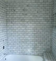 White grout stays nice and clean and white. Representation Of Marble Subway Tile Shower Offering The Sense Of Elegance White Marble Tiles Blue Subway Tile Bungalow Homes